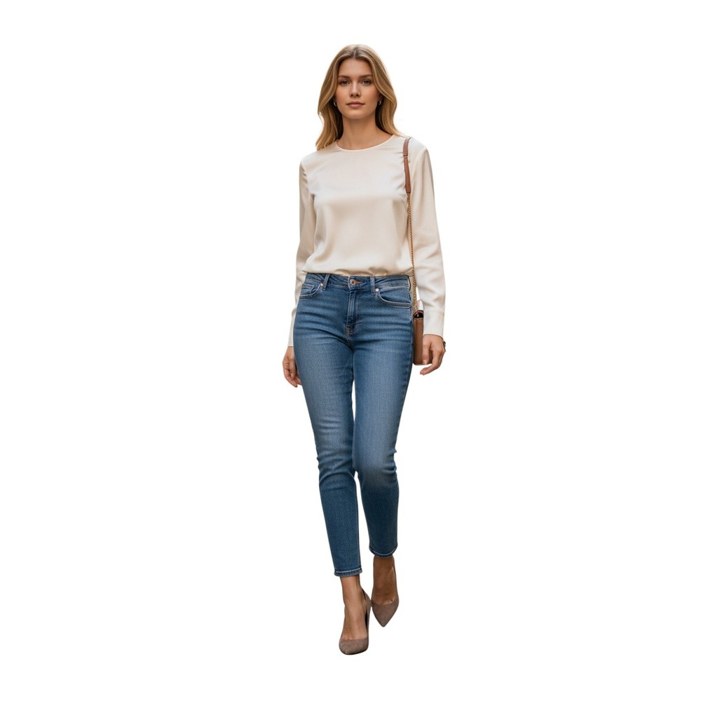 HUDSON Barbara High Waist Skinny Jeans Mid Wash Blue Stretch 29x27 NWOT $198